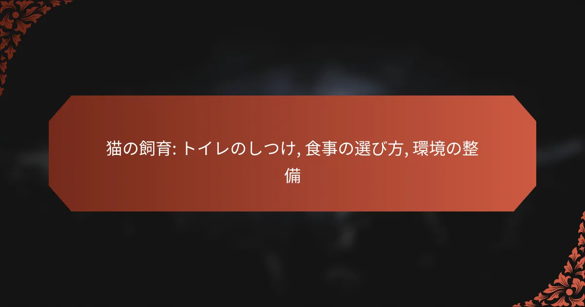 猫の飼育: トイレのしつけ, 食事の選び方, 環境の整備