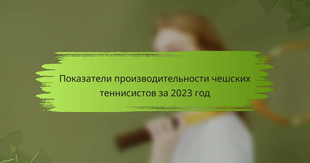 Показатели производительности чешских теннисистов за 2023 год