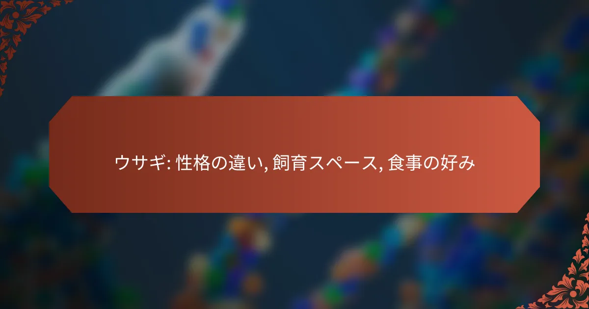 ウサギ: 性格の違い, 飼育スペース, 食事の好み