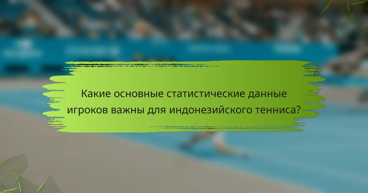 Какие основные статистические данные игроков важны для индонезийского тенниса?